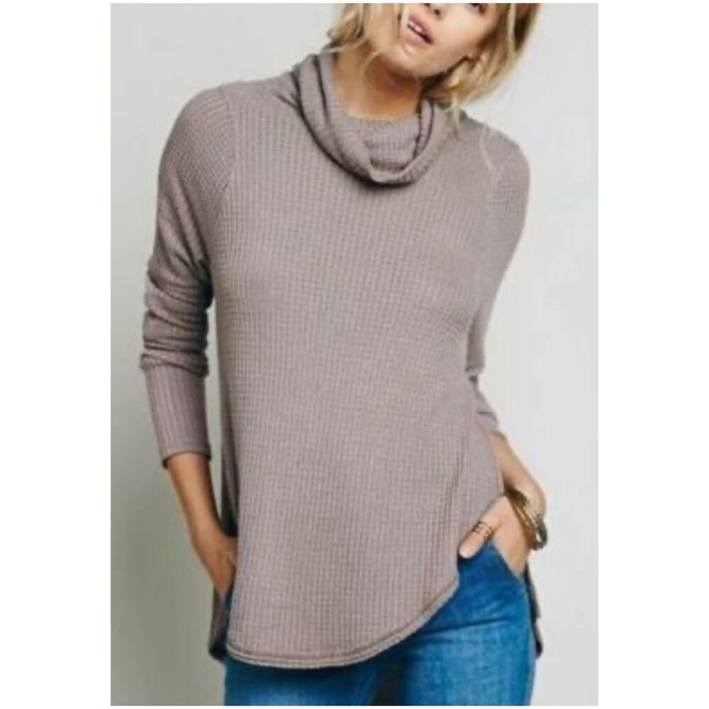 WE THE FREE Kristina Drippy Cowl Neck Flowy Thermal Top